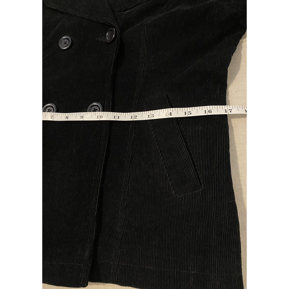 Black Double-Breasted Women's Corduroy Jacket - Picture 13 of 16